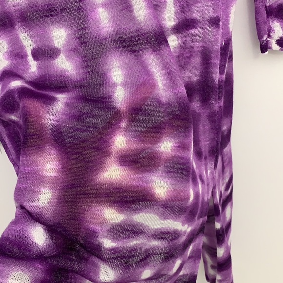 INC Tie Dye Open Front Cardigan Sweater Purple - Picture 7 of 8